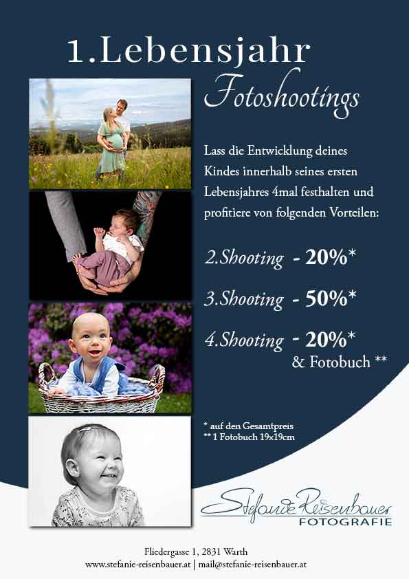 Aktion für Shootings im 1.Lebensjahr - Babybauchshooting, Newbornshooting, Kindershooting, 1.Geburtstagsshooting